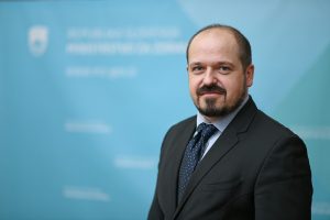 Portrait of Janez Poklukar, health minister of Slovenia since February 2021