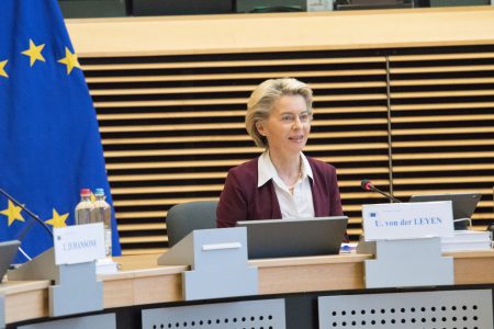 Portrait of Ursula von der Leyen attending the weekly meeting of the von der Leyen Commission on 11th September 2020